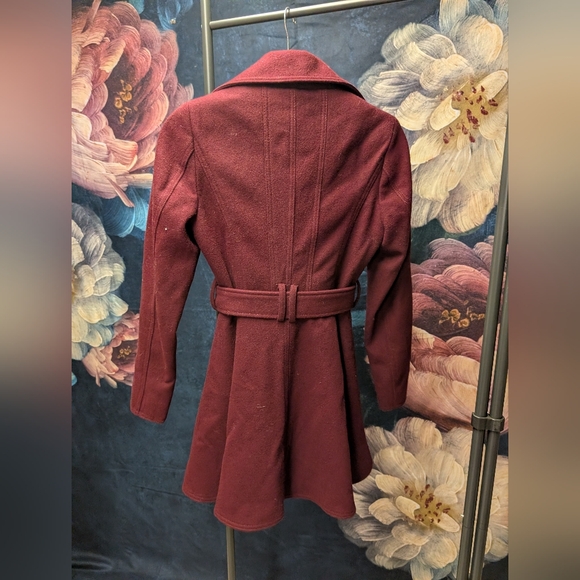 INC International Concepts Burgundy Pea Coat, XS - Picture 4 of 4